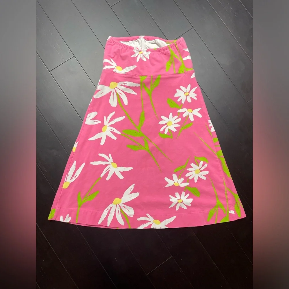 LILLY PULITZER Dress Size XS Strapless Hotty Pink Twirlers Floral Women’s - Picture 2 of 7